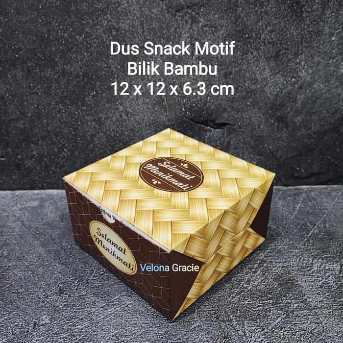 Stok Baru Dus Snack 12x12 Bilik Bambu isi 50 pcs GS Motif Box Kue