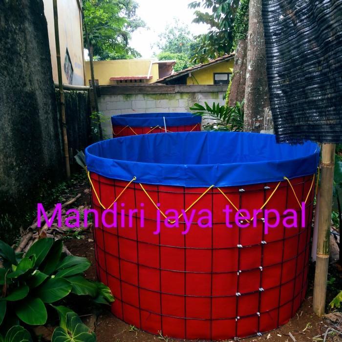 KOLAM BUNDAR BIOFLOK DIAMETER 2METER TINGGI 120CM TERPAL SAJA