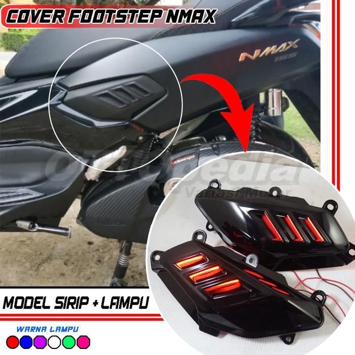 Sirip Hiu Lampu LED Nmax Old 2014-2019 Cover Body Samping Pijakan Kaki Bawah Aksesoris Yamaha Nmax