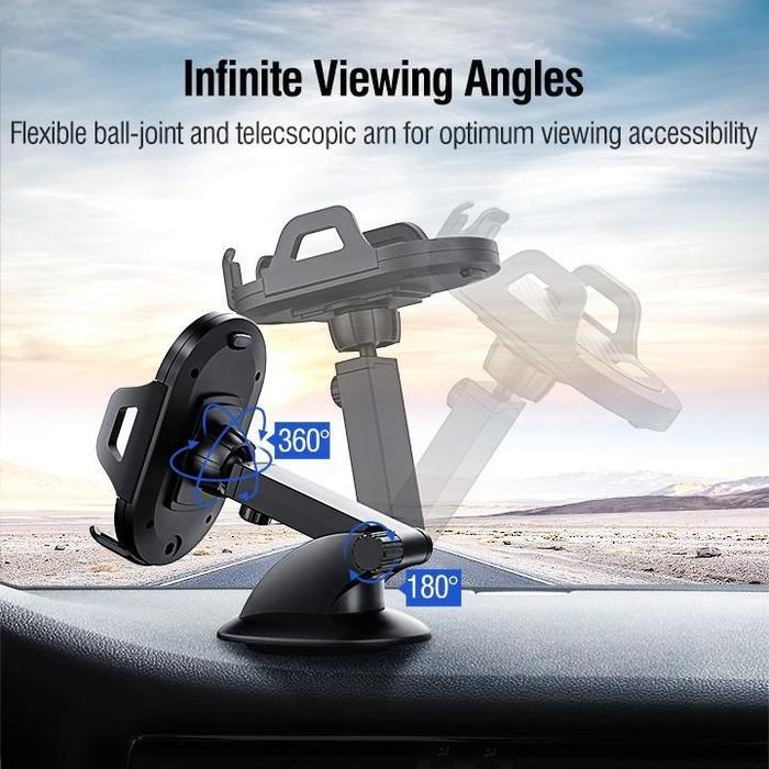 Koopgadget - Ugreen Car Stand Phone Holder Hp Dashboard Mobil Universal Rotasi 360 Pengunci Otomatis