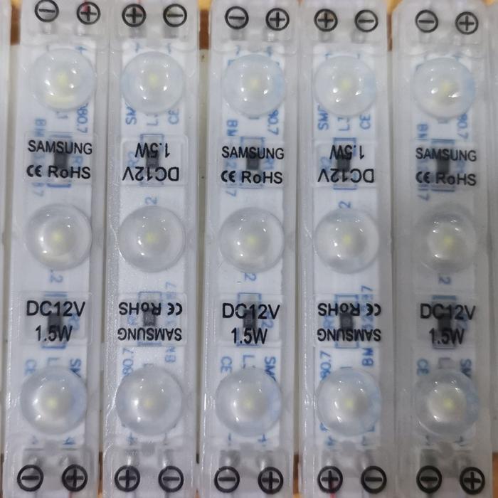 Lampu LED Modul 12v DC 3 Mata 2835 12 volt Module Neon Box