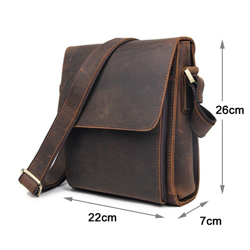 Vintage Fashion Genuine Leather Men Shoulder Bags Leather Messenger Bags men Crossbody bag Casual