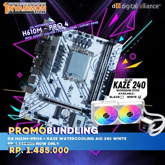 Paket Bundling Motherboard Digital Alliance H610M + Kaze Watercooling AIO 240