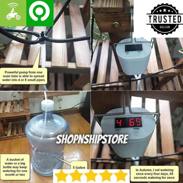 ALAT SIRAM PENYIRAM TANAMAN OTOMATIS TIMER POMPA IRIGASI AIR 8 HEAD