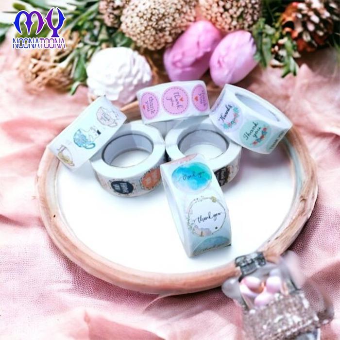 "New" Sticker Thank You Roll Isi 500 Pcs Label Roll Stiker Thank You Gift