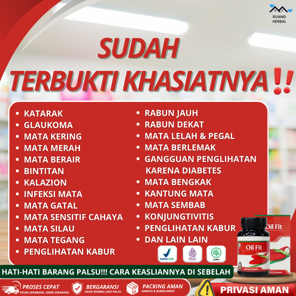 KAPSUL OIL FIT EKSTRAK BUAH MERAH PAPUA Bantu Kurangi Gejala Mata Kering Kronis - Sudah BPOM Dan Hal