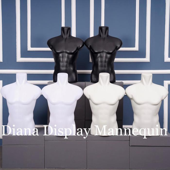 Manekin Badan Otot Pria Dewasa Plastik Bening Butek Atau Hitam - Patung Baju Pria Dewasa Berotot -