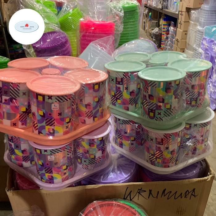 Stok Baru Toples set biggy isi 5 + nampan / toples lebaran / toples kue kering