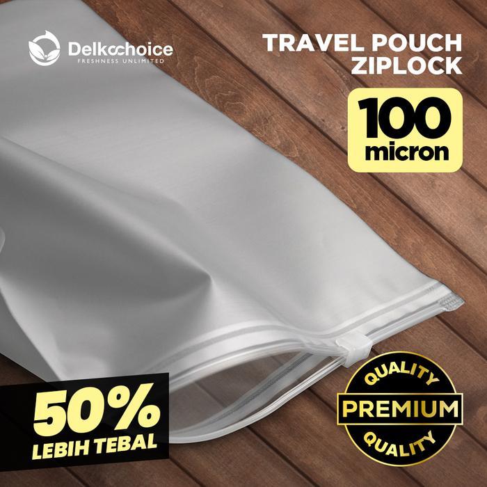 TAS PENYIMPANAN TRAVEL POUCH PREMIUM 20X14 - SLIDE BAG ZIPPER - POUCH ORGANIZER BAHAN TEBAL