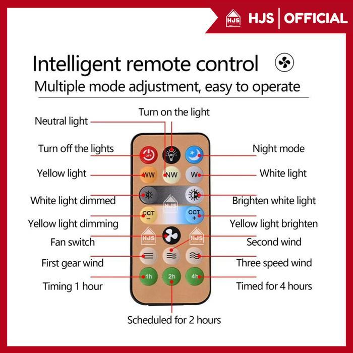 "New" [HJS] Lampu kipas Angin AC 50 Watt lampu Plafon Remote control LED lampu Kipas Lampu Remote