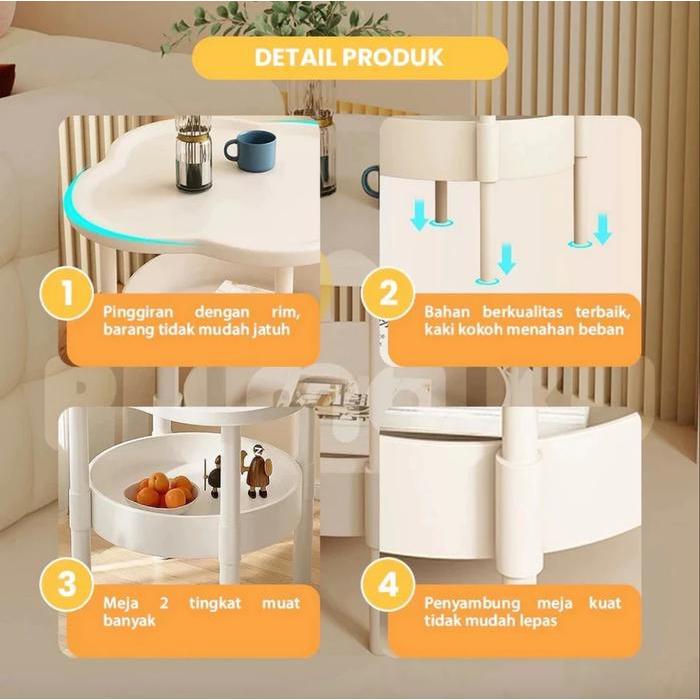 Meja Kopi Mini Sudut Ruangan Minimalis / Meja Kecil Serbaguna / Coffee Table Plastik Premium
