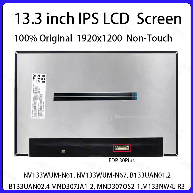 13.3 Inch Laptop LCD Screen For Lenovo ThinkPad L13 X13 Gen 3 Gen 4 Gen 5 Display Matrix Panel