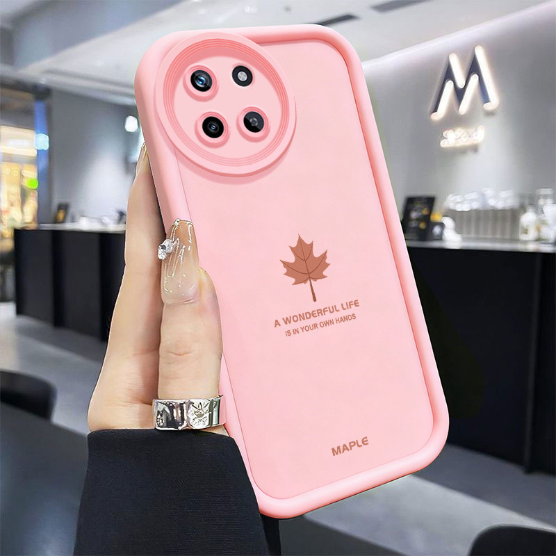 Casing Hp untuk Realme 11 4G 11 NFC 4G 11 5G 11X 5G C67 5G Narzo 60X 5G Case Motif daun maple popule