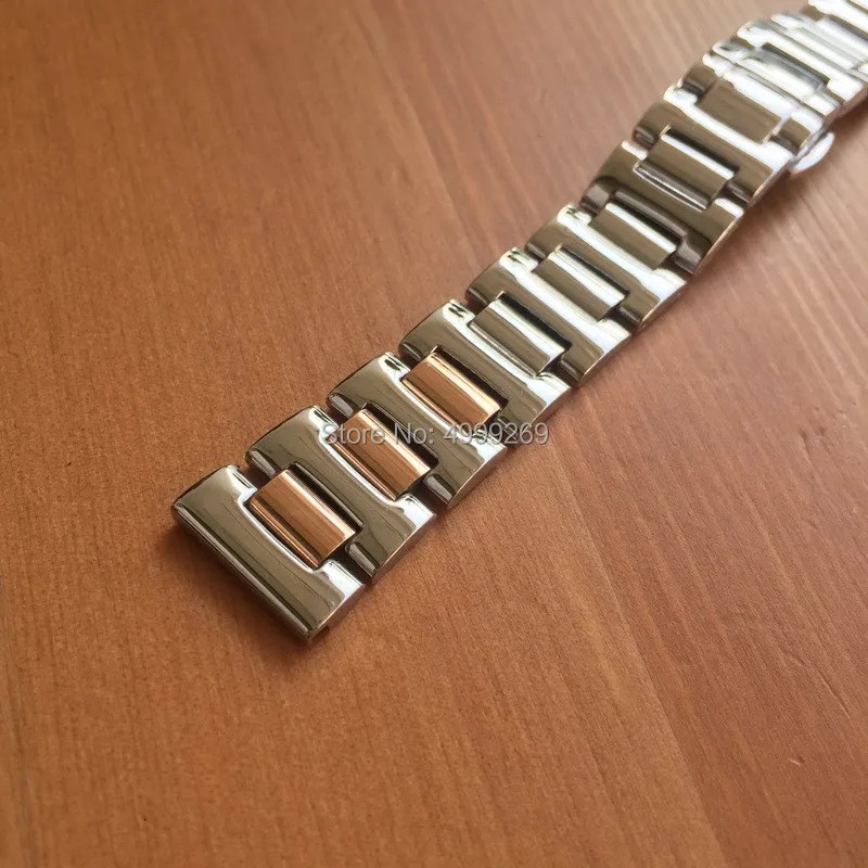 Steel Half Rose Gold Watch Band Strap Belt Bracelet 18mm for Chopard Imperiale 36mm Watch