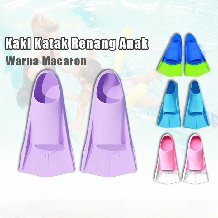 Kaki Katak Renang Macaron Anak Kaki Katak Silicone Fin Renang Diving Perlengkapan Renang Snorkeling