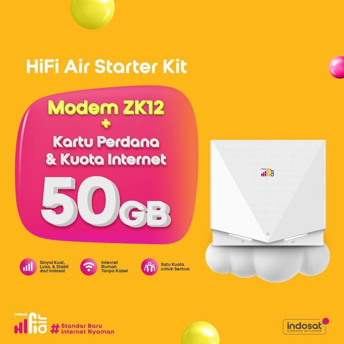 Terbaru Best Quality 100% Original Indosat Hifi Air K12 Wifi Modem 4G Lte 50Gb