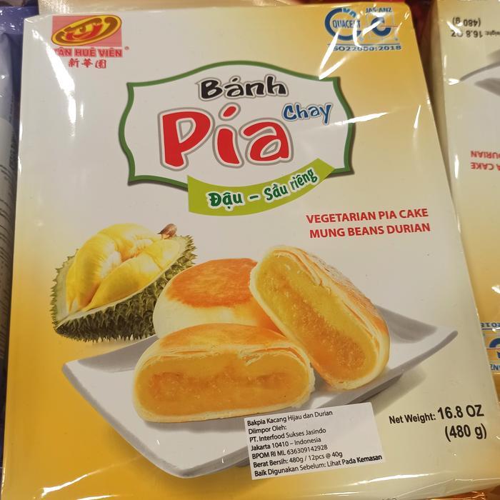 Banh Pia Bakpia Durian Kacang Hijau Vietnam Mini 12s / Banh Pia 480g