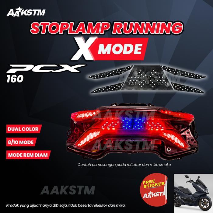 Lampu Rem LED Pcx 160 X Mode LED 8 10 Mode Running Lampu Belakang Variasi Modifikasi Motor