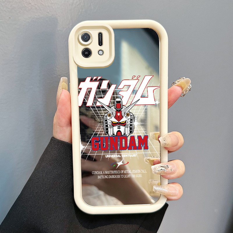 Casing Hp Untuk OPPO A16K OPPO A16E Case Robot Mecha Keren Mirror Kasing silikon Anti Bentur Cesing 