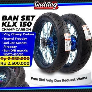 Ban Set Supermoto KLX 150 BIGFOOT DTRACKER CRF 150L WR 155 Velg Scarlet Expedition Champ Sprint XD M