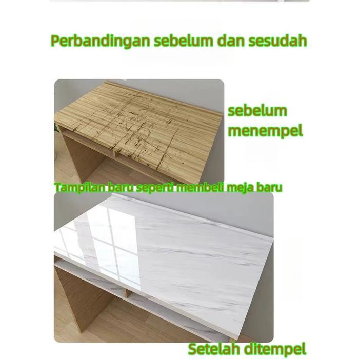 Best Seller 60Cm * 10M Wallpaper Dapur Stiker/Wallpaper Marmer/Stiker Kabinet Meja Makan/Stiker