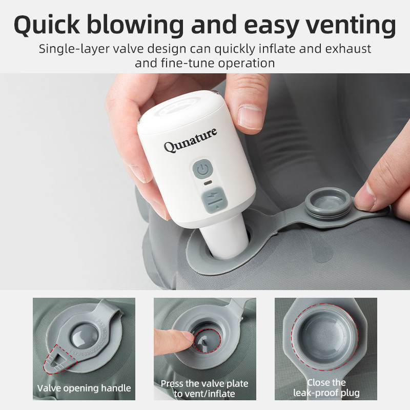 Qunature Inflatable Pillow Outdoor Travel Pillow Lightweight Sleeping Bag Tent Nap Air Cushion