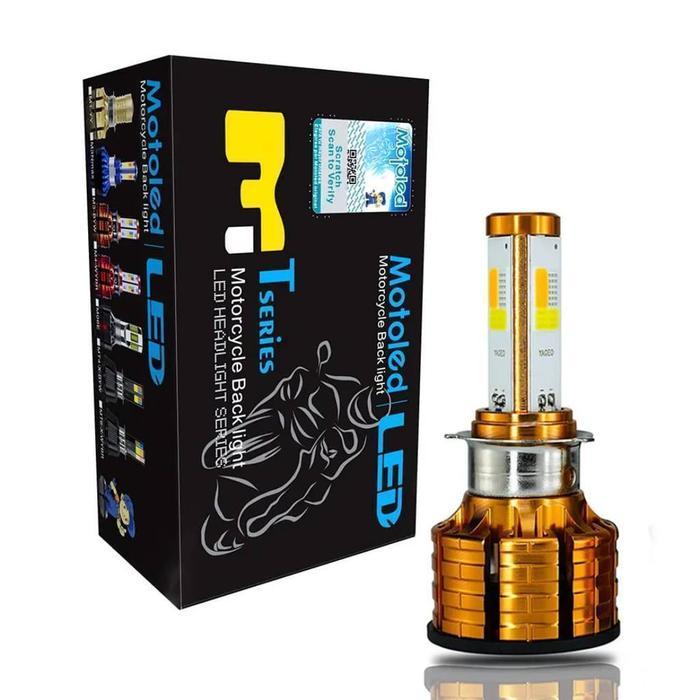 Lampu Depan Led Sepeda Motor 3 In 1 Waterproof Lampu Depan Headlamp Lampu Sorot 3 Warna Biru Kuning