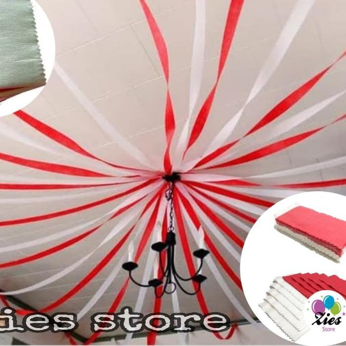 Kertas krep / kertas krep potong merah putih/kertas krep DIRGAHAYU RI