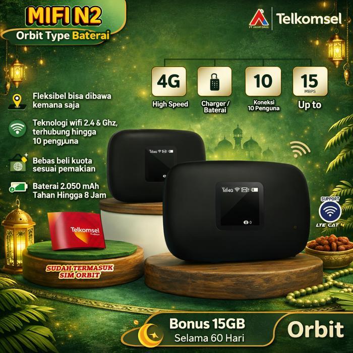 Terbaik Best Quality 100% Original Orbit Mifi N2 / Modem Mifi N2 Telkomsel / Mifi N2