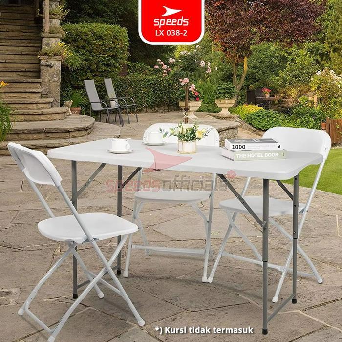 SPEEDS Meja Lipat Plastik Folding Table Indoor Outdoor Piknik Pameran Serbaguna Besar Meja Makan