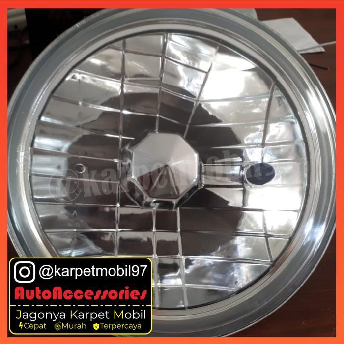 Headlamp 7 Inch Bulat Kotak 2 Pcs Model Kristal