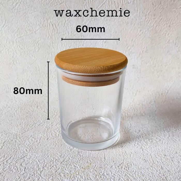 Mini Wood Jar Candle Lilin Kayu Gelas Container Aromaterapi