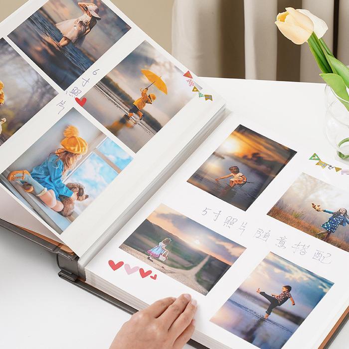 Buku Album Magnetic Cover Kulit / Tempat Foto DIY 18 Inch Elegan / Muat Photo 1R - 10R