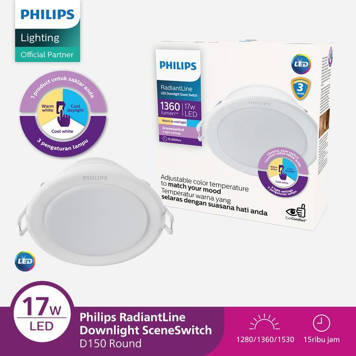 Philips Lampu Downlight Radiantline SceneSwitch 17W D150 3 Warna