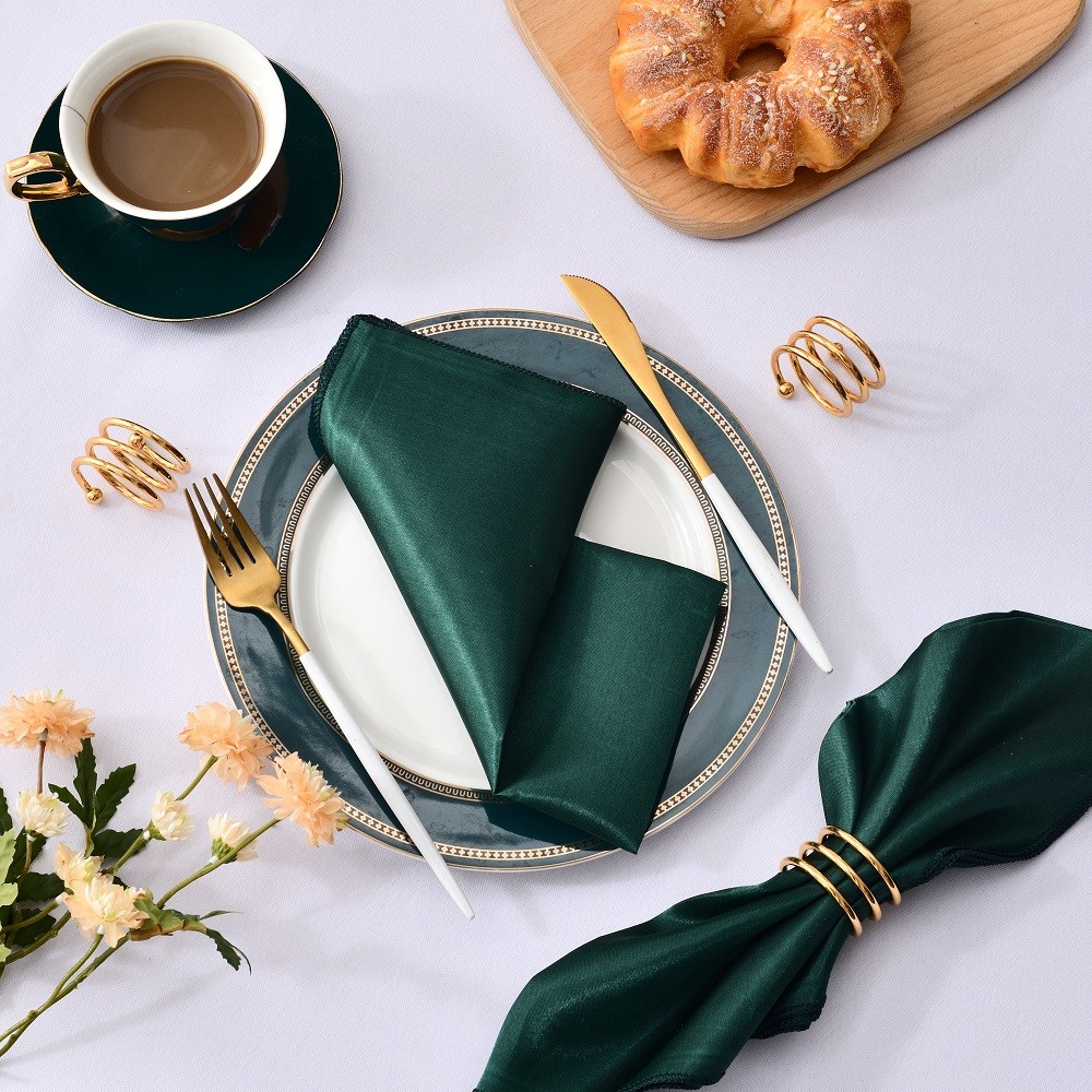 12 Buah 30X30Cm Serbet Meja Satin Sapu Tangan Lembut Perjamuan Pernikahan Romantis Serbet Meja Perse