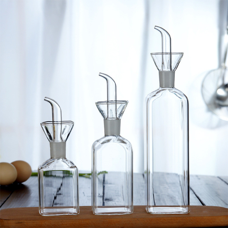 Pot Minyak Kaca Borosilikat Tinggi Pot Minyak & Cuka Rumah Tangga Anti Bocor Pot Kecap Dapur Tangki 