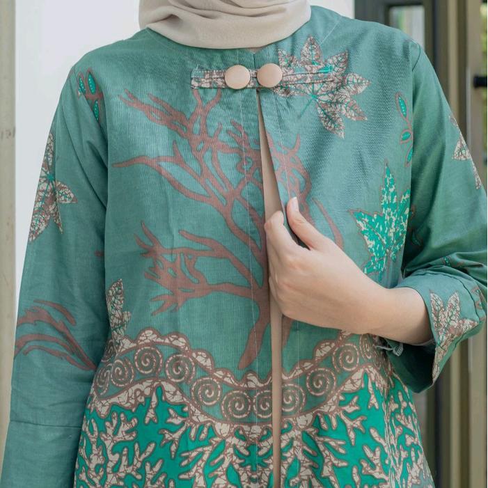 Adeeva Blouse - Baju Batik Wanita Kerja Modern Atasan Batik Bolero Jumbo Kekinian Katun Nyaman