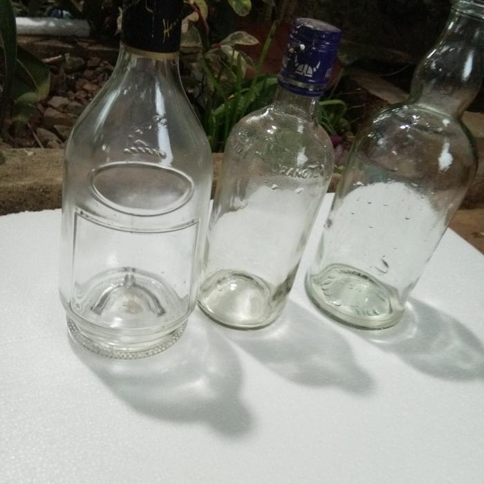 TOPLES MINUMAN KERAS POLOS SATU PAKET ISI 3 TOPLES KACA BOTOL CUPANG