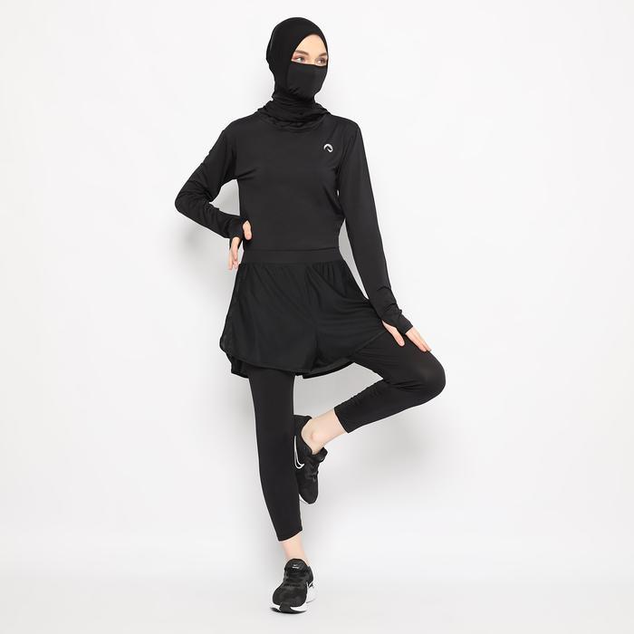ORIGINAL Set Hijab Waldos Ninja Maskable Black Sports OlahSe Zumba READY STOCK