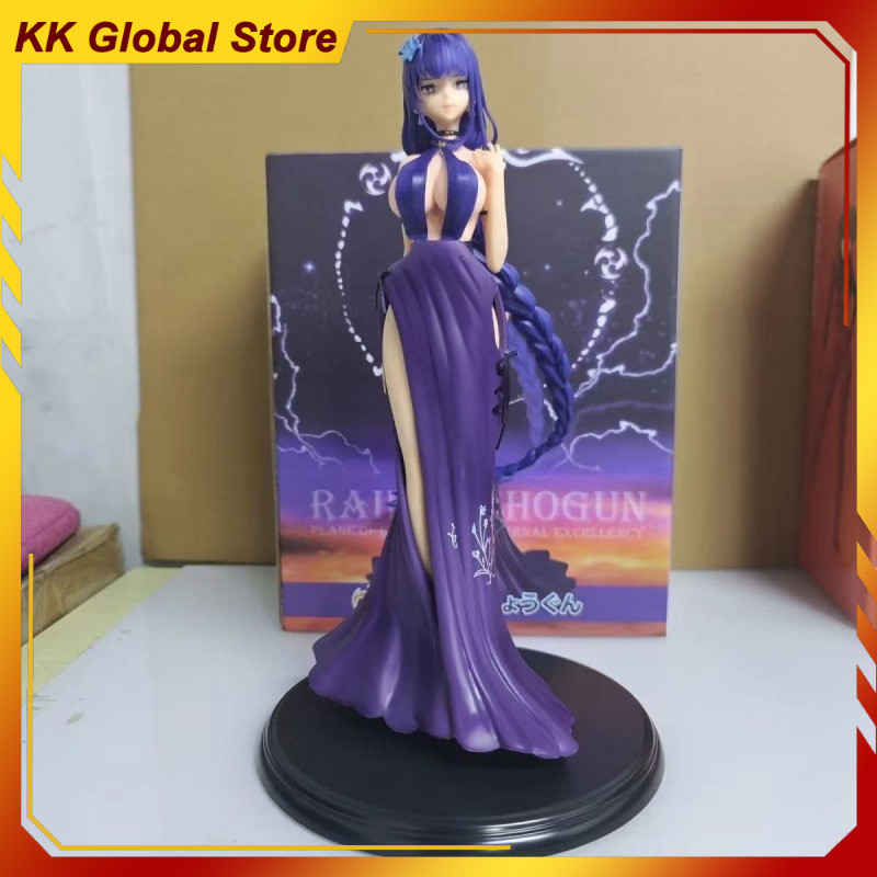 30cm Genshin Impact Game Figure Raiden Shogun Beelzebul Dinner Party Dress Hentai Anime Figures Sexy