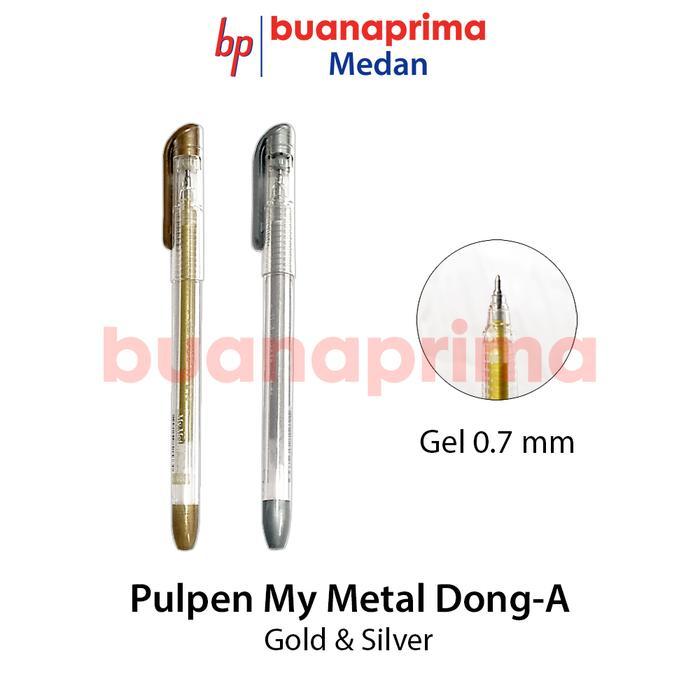 Pulpen MY METAL DONG-A ECERAN Gold Silver Emas Silver Pen Gel
