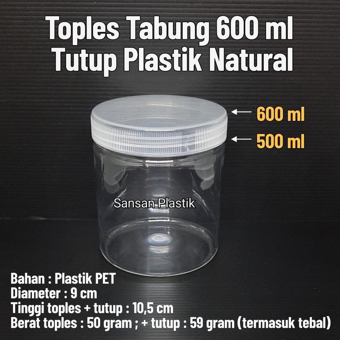 Toples Plastik 600ml /Toples tabung 600 ml