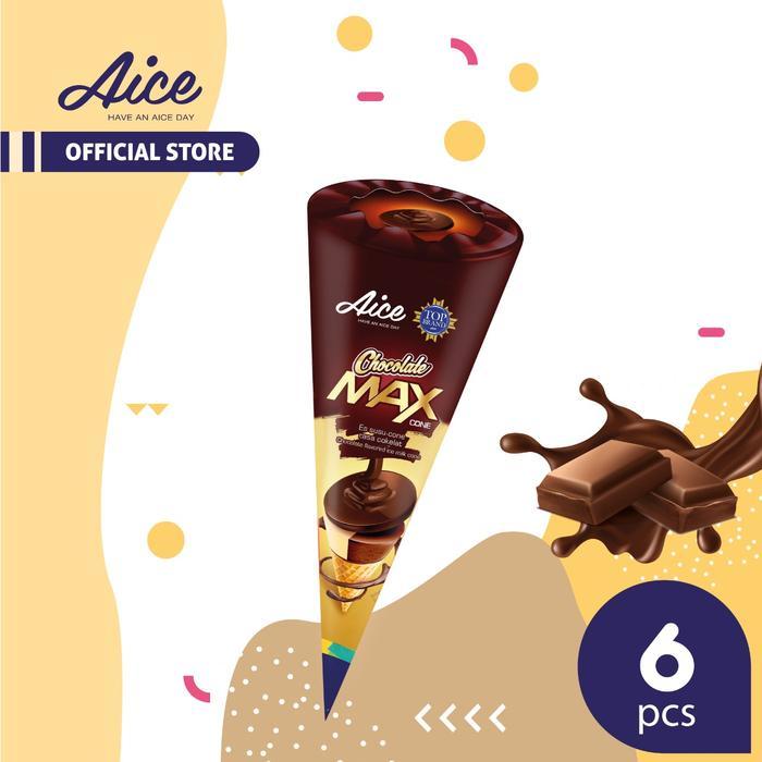 Aice ice Cream Chocolate max Cone isi 6 pcs eskrim Best Seller