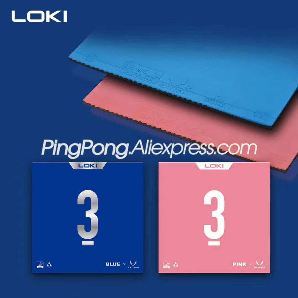 LOKI RXTON 3 MAX BLUE PINK Table Tennis Rubber COLORFUL RXTON-3 Ping Pong Sponge