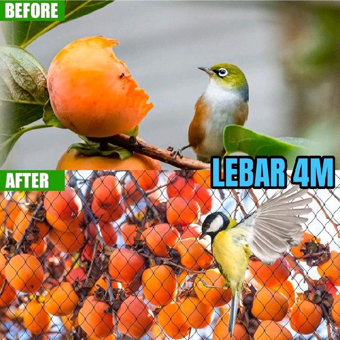 Jaring PE Lubang Kecil 1cm Tebal 2mm Benang D30 Lebar 4m untuk Pengaman Kolam Ikan Kandang Ayam Golf