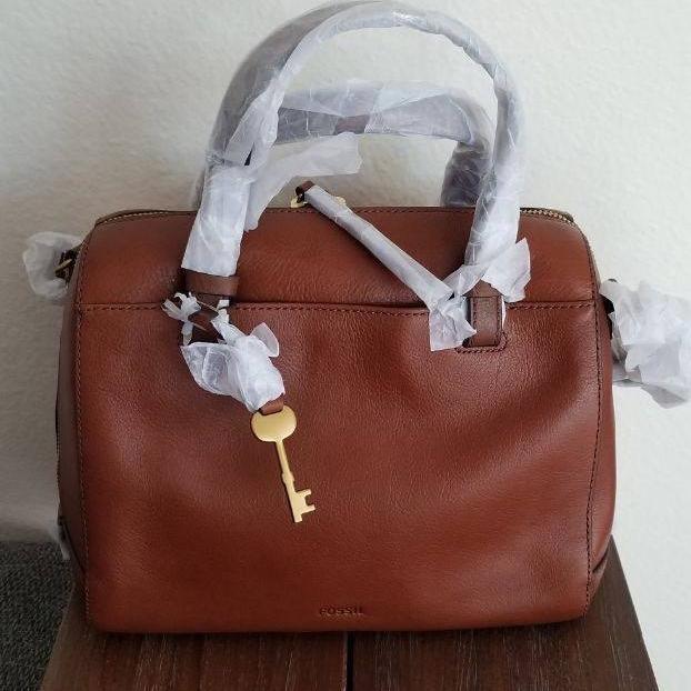 terlaris Tas Original Fossil Rachel Satchel Brown Leather 100% ori