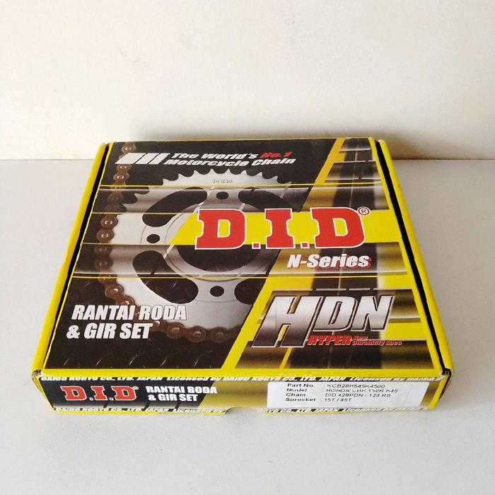 07 - Rantai Gear Set D.I.D Did Motor Honda Cbr 150R Old 16-18 K45G Hdn Drive Chain 428 128 Sprocket