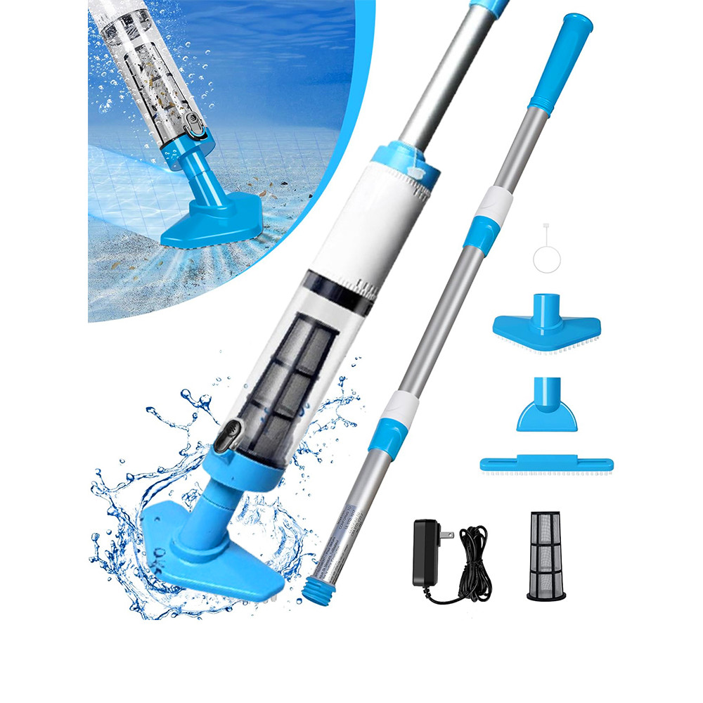 New Rechargeable Pool Cleaner Handheld Pool Cleaner Pool Skimmer Filter Replaceable Nozzle For Spas