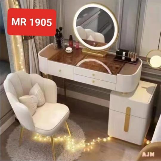 Meja Rias Vanity LED Lampu Import MDF Dressing Table Table top Kaca