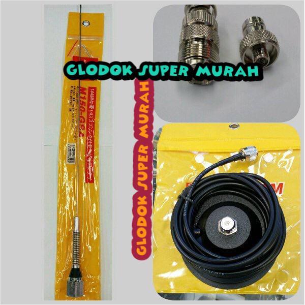 JTTOP" PAKET ANTENA M150GSA BREKET MAGNET DAN KONEKTOR UTK HT DI MOBIL